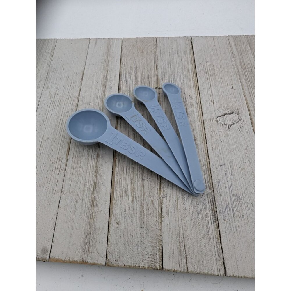 Measuring Spoons Set of 4 Country Blue 1 TBSP 1 Tsp 1/2 Tsp 1/4 Tsp